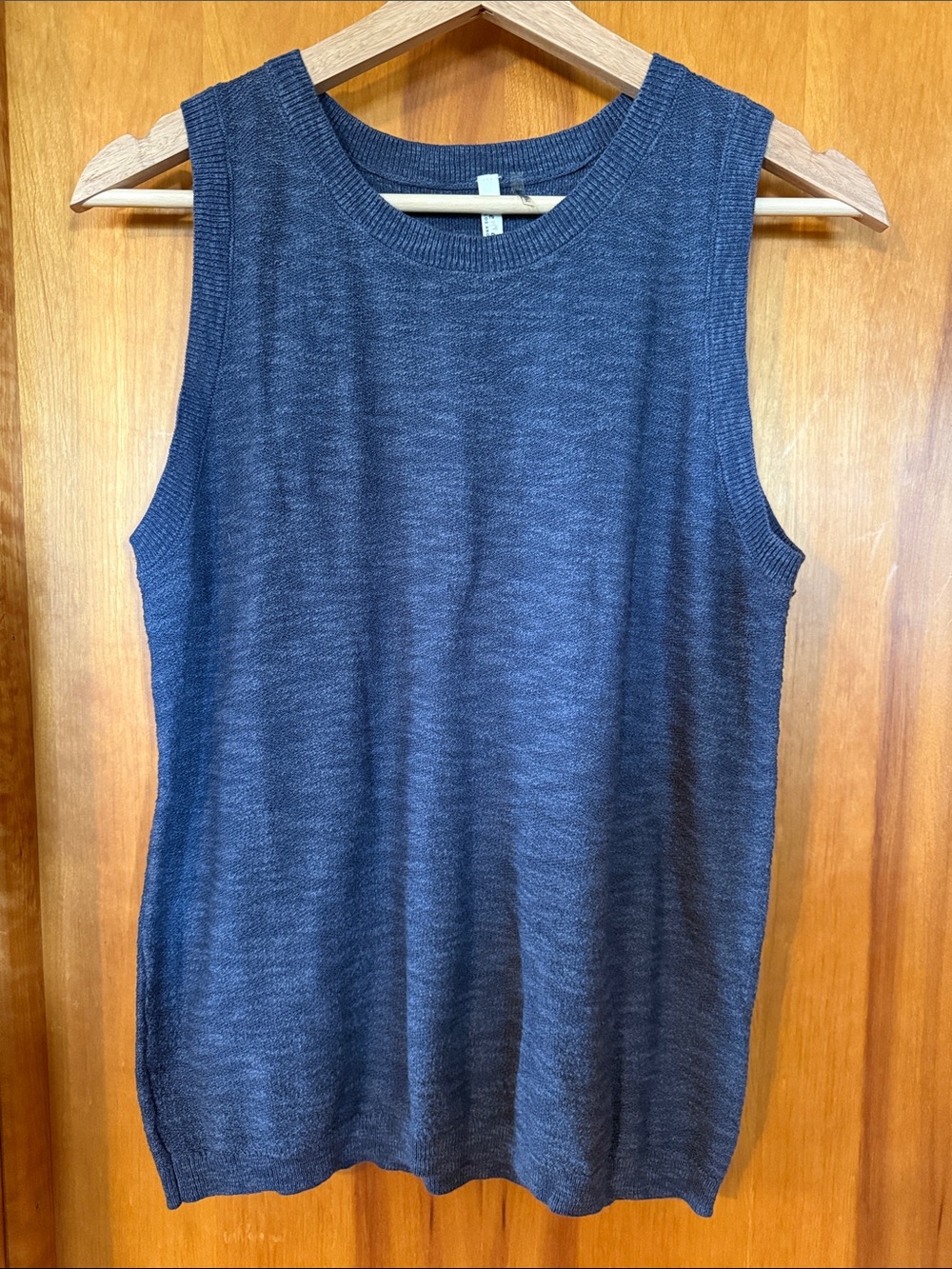 BE COOL Navy Ribbed Knit Tank Top